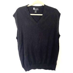 VTG Jos A Bank Leadbetter Golf Gray Cotton Knit V Neck Sweater Vest XL